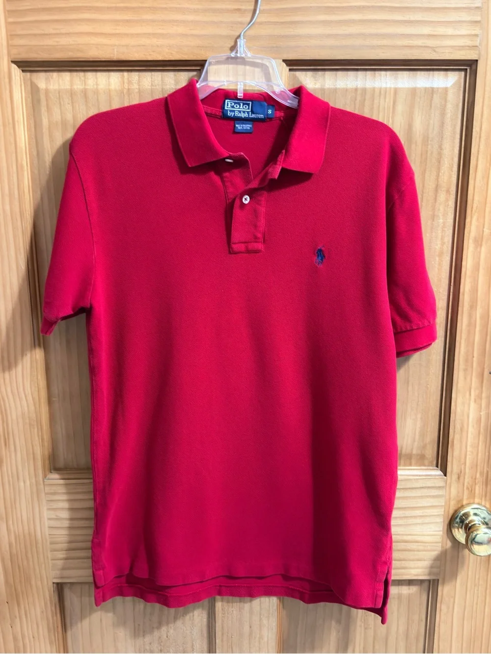 Polo by Ralph Lauren Men’s Red Classic Cotton Polo Shirt-S-EC